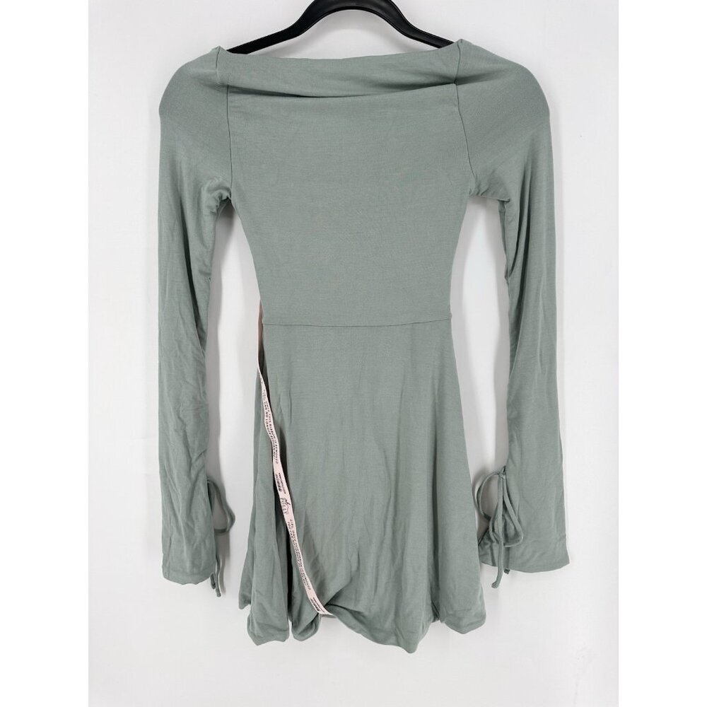Oh Polly Amryn Long Sleeve A-Line Mini Dress Sage Size US 0 NWT - Picture 10 of 13